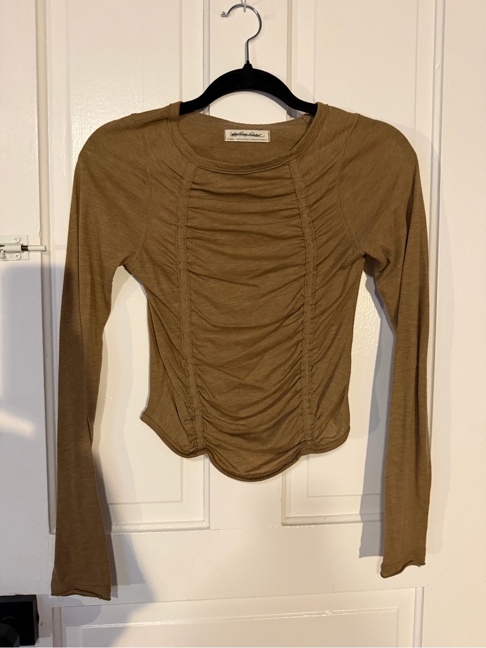 We The Free Ruched Long-Sleeve Top
